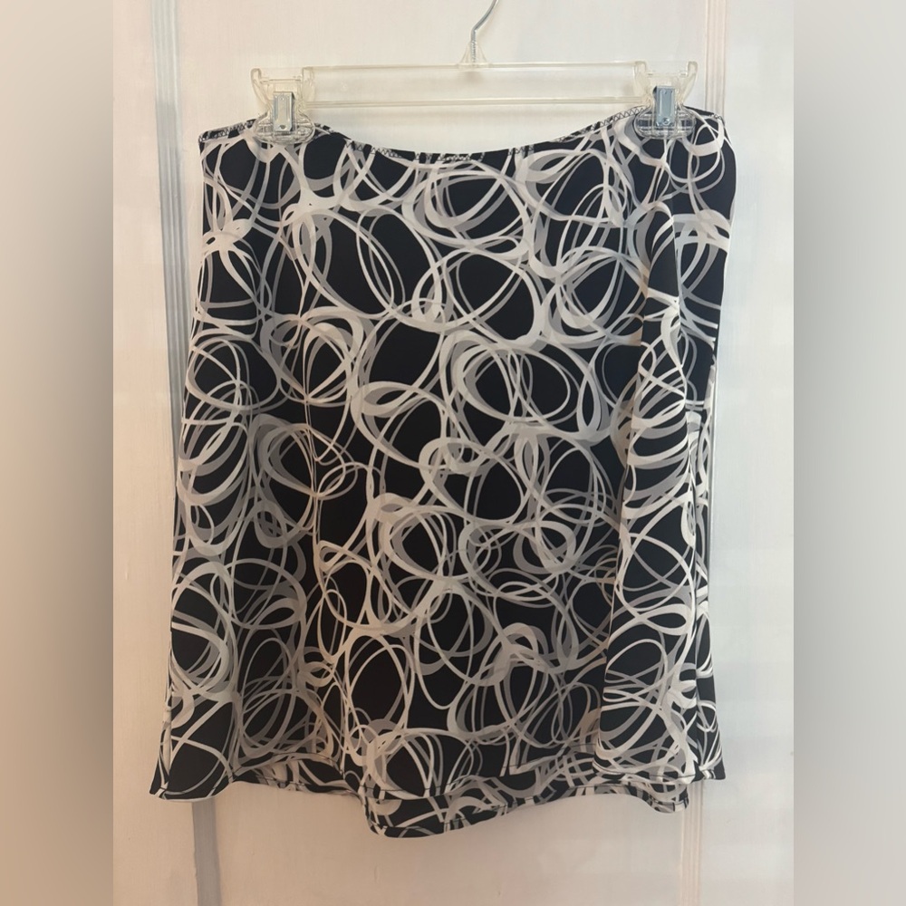 Express Black and White A-Line Mini Skirt